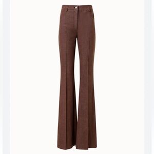 AKRIS FARID Cotton Stretch Denim Bootcut Pants in Brown SZ 8